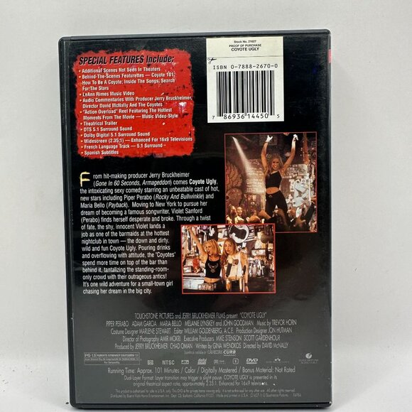 Coyote Ugly DVD Rated PG-13 Touchstone Pictures Widescreen Piper Perabo - Picture 2 of 3